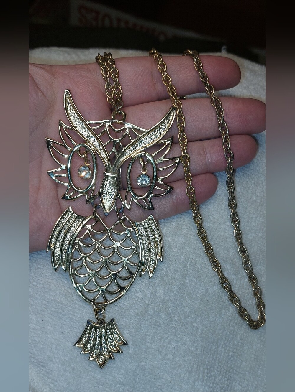 Gold Owl Pendant Necklace - Statement Women’s Jewelry
